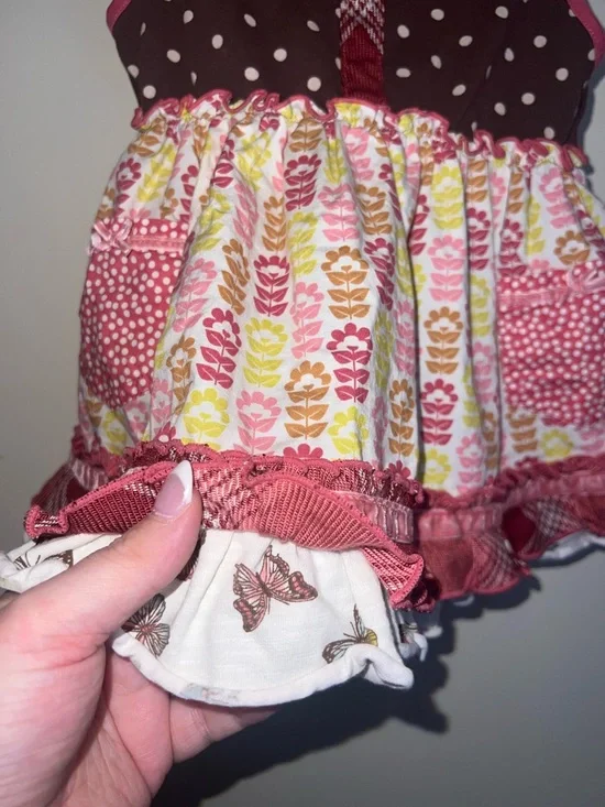 Matilda Jane Full Bloom Sara Top Dress Size 4 Polka Dot Floral Ruffle Boutique - Picture 7 of 9